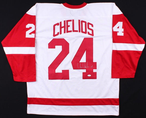 Chris Chelios Signed Autographed Detroit Red Wings Hockey Jersey (JSA COA)