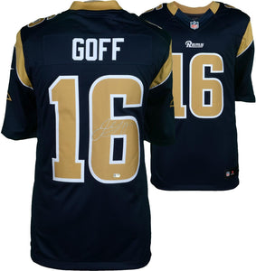 Jared Goff Signed Autographed Los Angeles Rams Football Jersey (Fanatics COA)