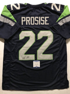 C.J. Prosise Signed Autographed Seattle Seahawks Football Jersey (Beckett COA)