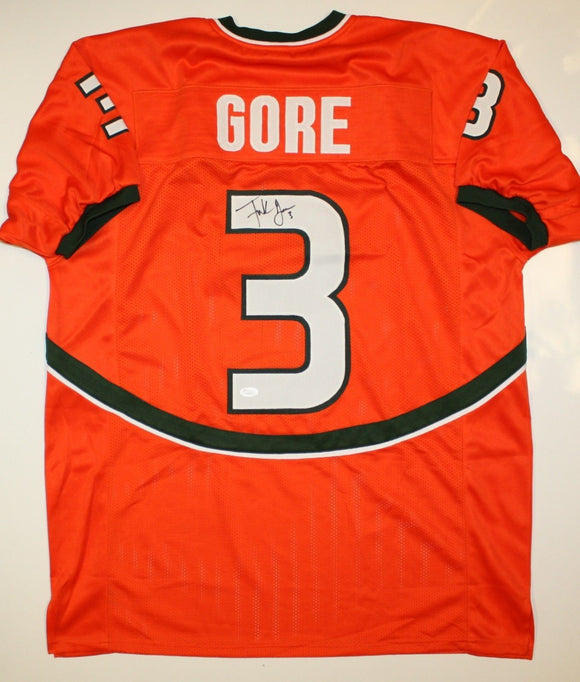 Frank Gore Signed Autographed Miami Hurricanes Football Jersey (JSA COA)