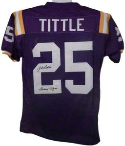 Y.A. Tittle Signed Autographed LSU Tigers Football Jersey (JSA COA)