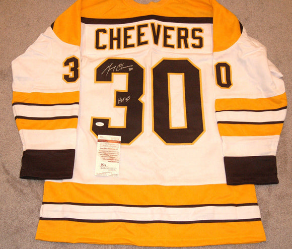 Gerry Cheevers Signed Autographed Boston Bruins Hockey Jersey (JSA COA)