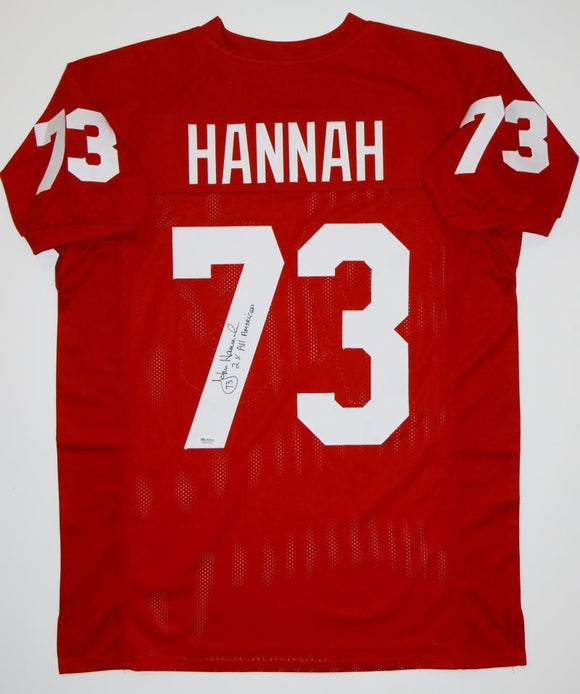 John Hannah Signed Autographed Alabama Crimson Tide Football Jersey (JSA COA)