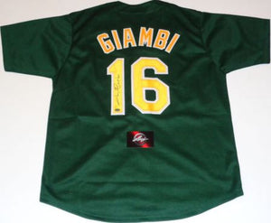 Jason Giambi Signed Autographed Oakland Athletics Baseball Jersey (Leaf COA)