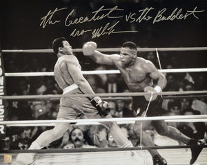 Mike Tyson Signed Autographed "The Greatest vs The Baddest" Glossy 16x20 Photo vs. Muhammad Ali (ASI COA)