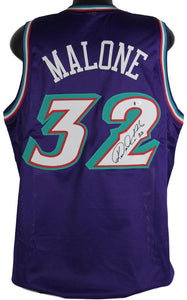 Karl Malone Signed Autographed Utah Jazz Basketball Jersey (Beckett COA)