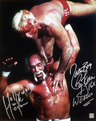 Hollywood Hulk Hogan & Nature Boy Ric Flair Signed Autographed Glossy 16x20 Photo (ASI COA)