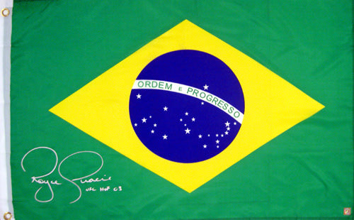 Royce Gracie Signed Autographed Brazilian Flag (ASI COA)