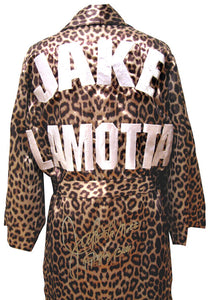 Jake LaMotta Signed Autographed "Raging Bull" Leopard Boxing Robe (ASI COA)