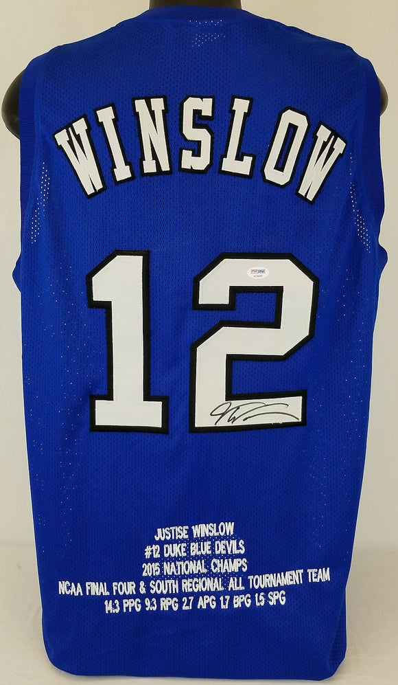 Justise Winslow Signed Autographed Duke Blue Devils Basketball Jersey (PSA/DNA COA)