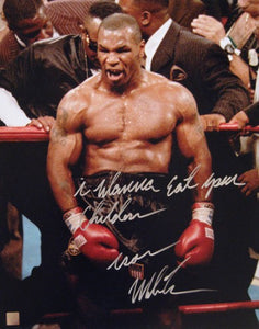 Mike Tyson Signed Autographed "I Wanna Eat Your Children" Glossy 16x20 Photo (ASI COA)