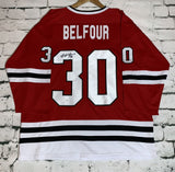 Ed Belfour Signed Autographed Chicago Blackhawks Hockey Jersey (JSA COA)