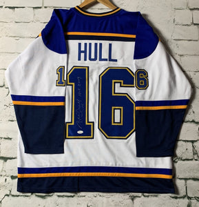 Brett Hull Signed Autographed 'HOF 2009' St. Louis Blues Hockey Jersey (JSA COA)