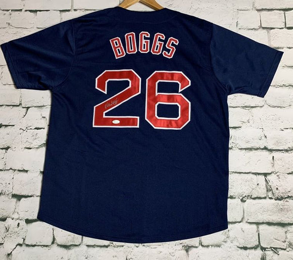 Wade Boggs Signed Autographed Boston Red Sox Blue Baseball Jersey (JSA COA)