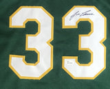 Jose Canseco Signed Autographed Oakland Athletics Green Baseball Jersey (JSA COA)