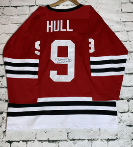 Bobby Hull Signed Autographed Chicago Blackhawks Hockey Jersey (JSA COA)