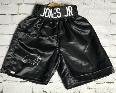 Roy Jones Jr. Signed Autographed Black Boxing Trunks (JSA COA)