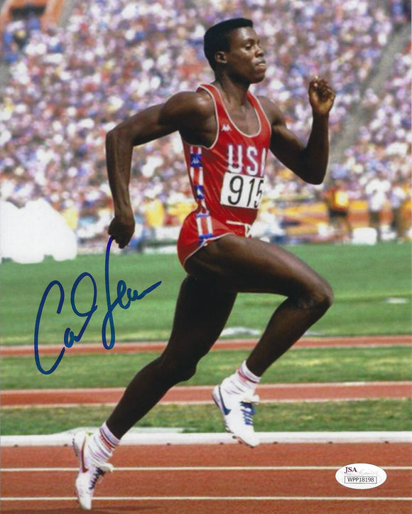 Carl Lewis Signed Autographed USA Olympics 8x10 Photo (JSA COA)