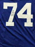Bob Lilly Signed Autographed 'HOF 80' Dallas Cowboys Blue Football Jersey (JSA COA)