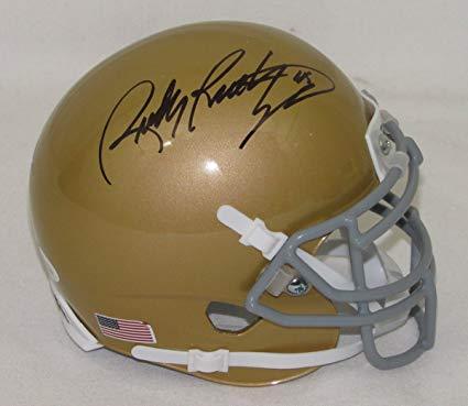 Rudy Ruettiger Signed Autographed Notre Dame Fighting Irish Mini Football Helmet (JSA COA)